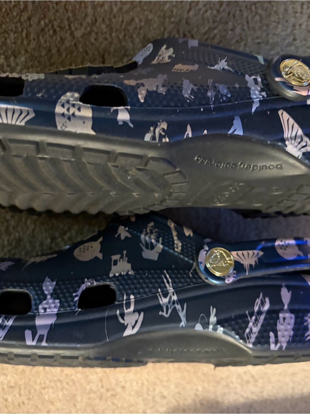 CROCS Navy Blue Iridescent Character Print Clogs - Picture 4 of 4